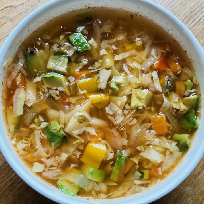アボカド野菜のカラフルスープ